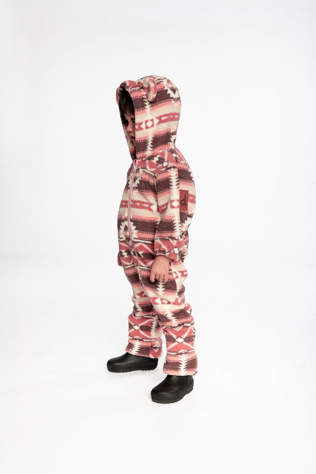 Baby Mid-Season Plush One-Piece Outerwear Aztec Pink