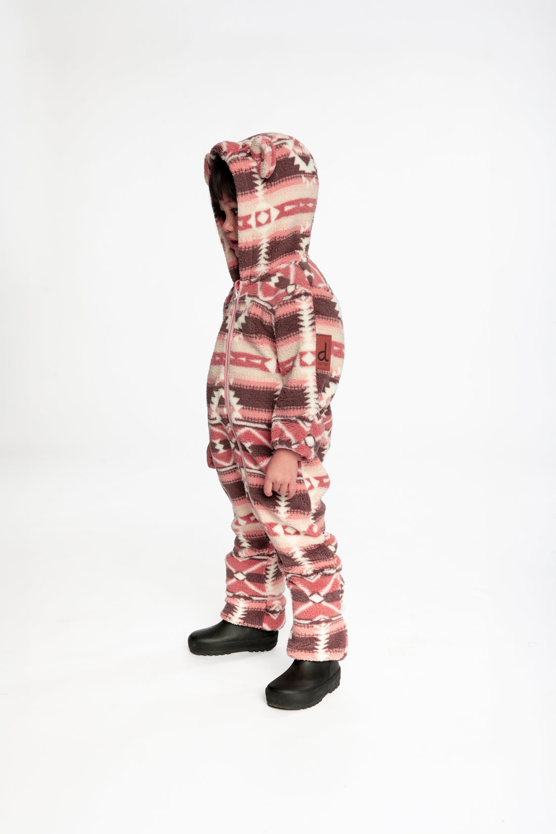 Baby Mid-Season Plush One-Piece Outerwear Aztec Pink