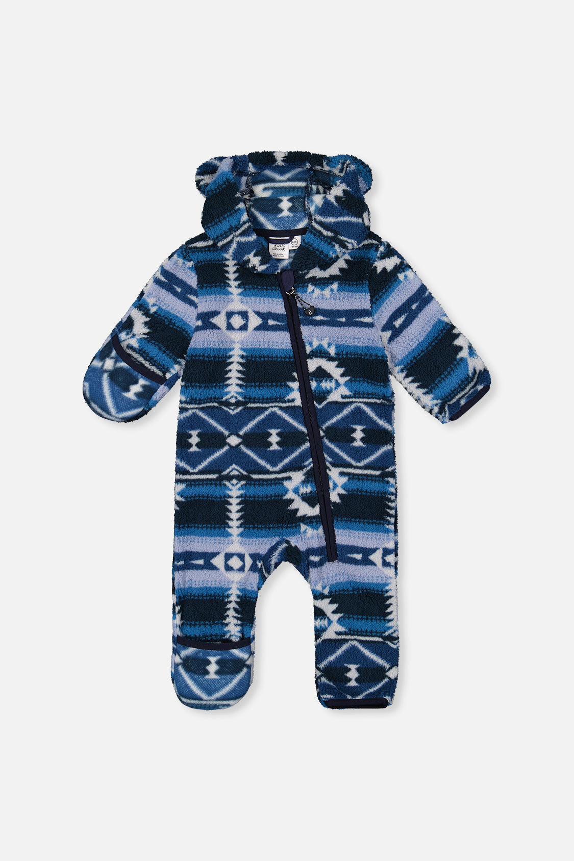 Baby Mid-Season Plush One-Piece Outerwear Aztec Blue