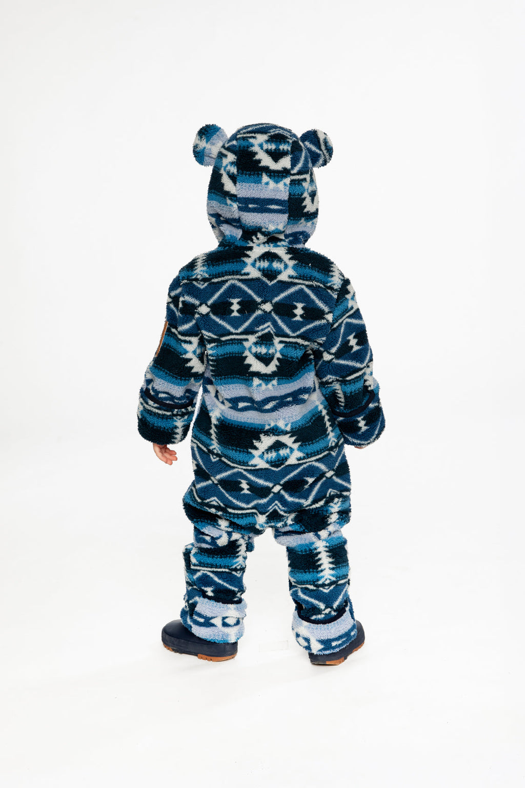 Baby Mid-Season Plush One-Piece Outerwear Aztec Blue