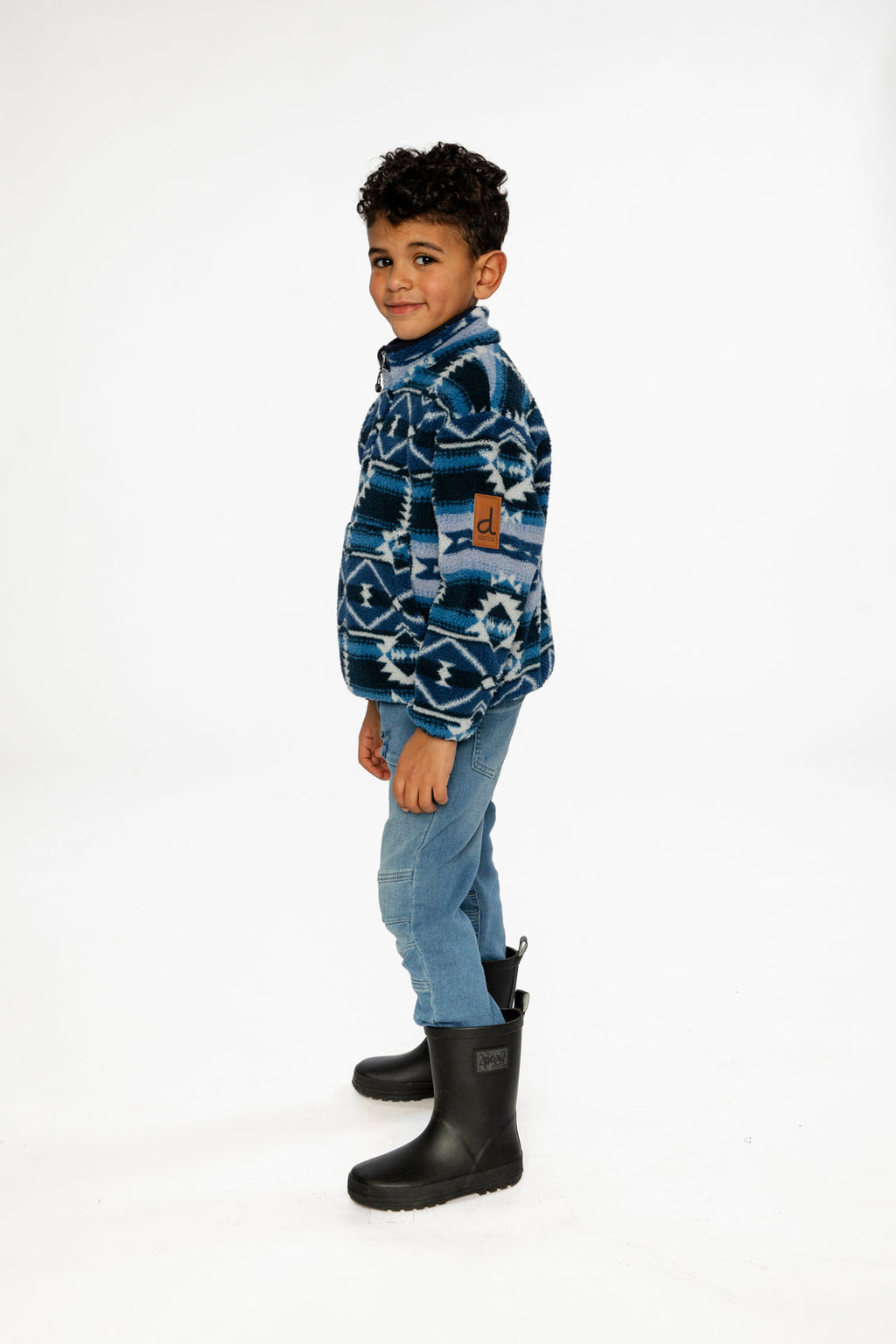 Mid-Season Plush Pullover Jacket Aztec Blue