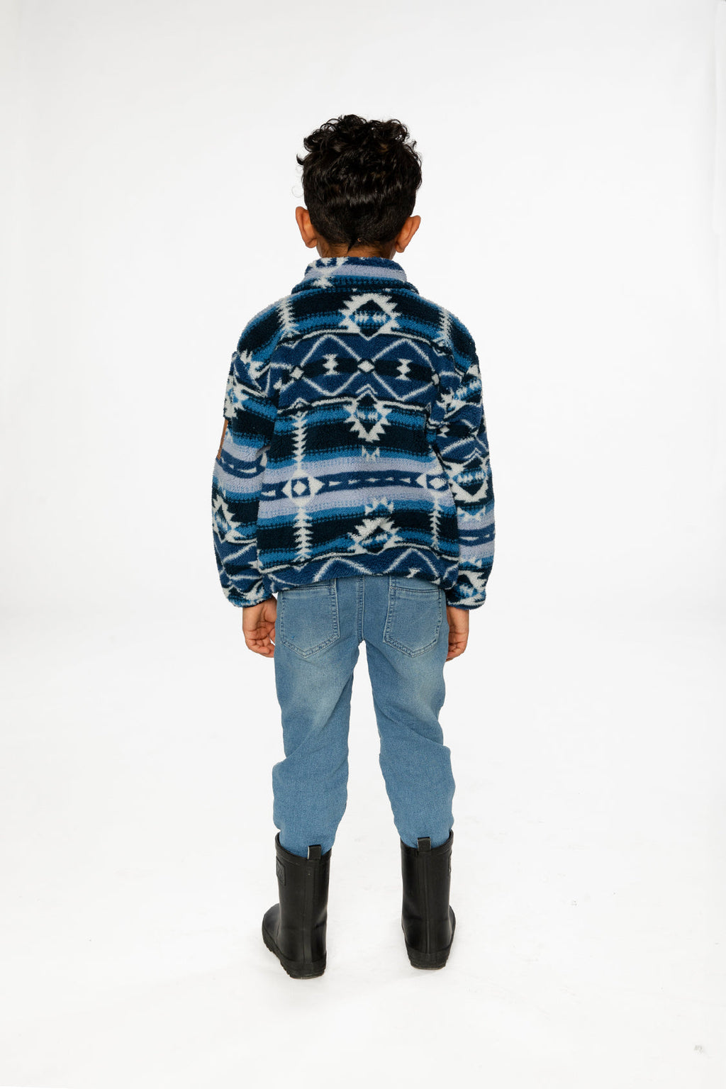 Mid-Season Plush Pullover Jacket Aztec Blue