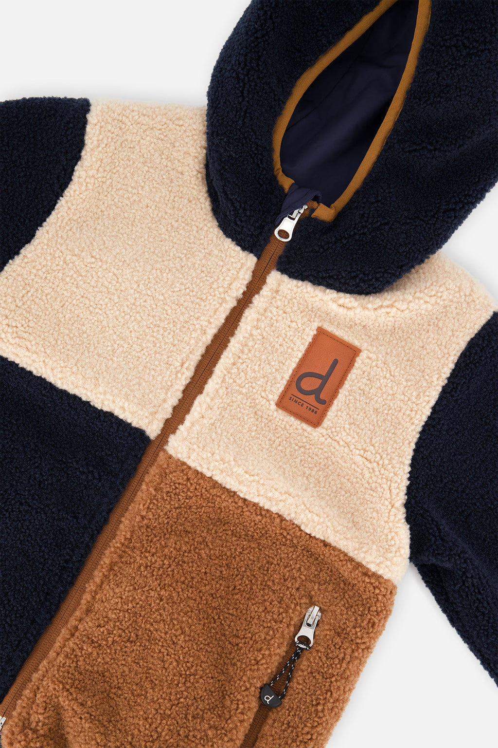 Baby Reversible Mid-Season Jacket Dark Blue, Beige And Brown