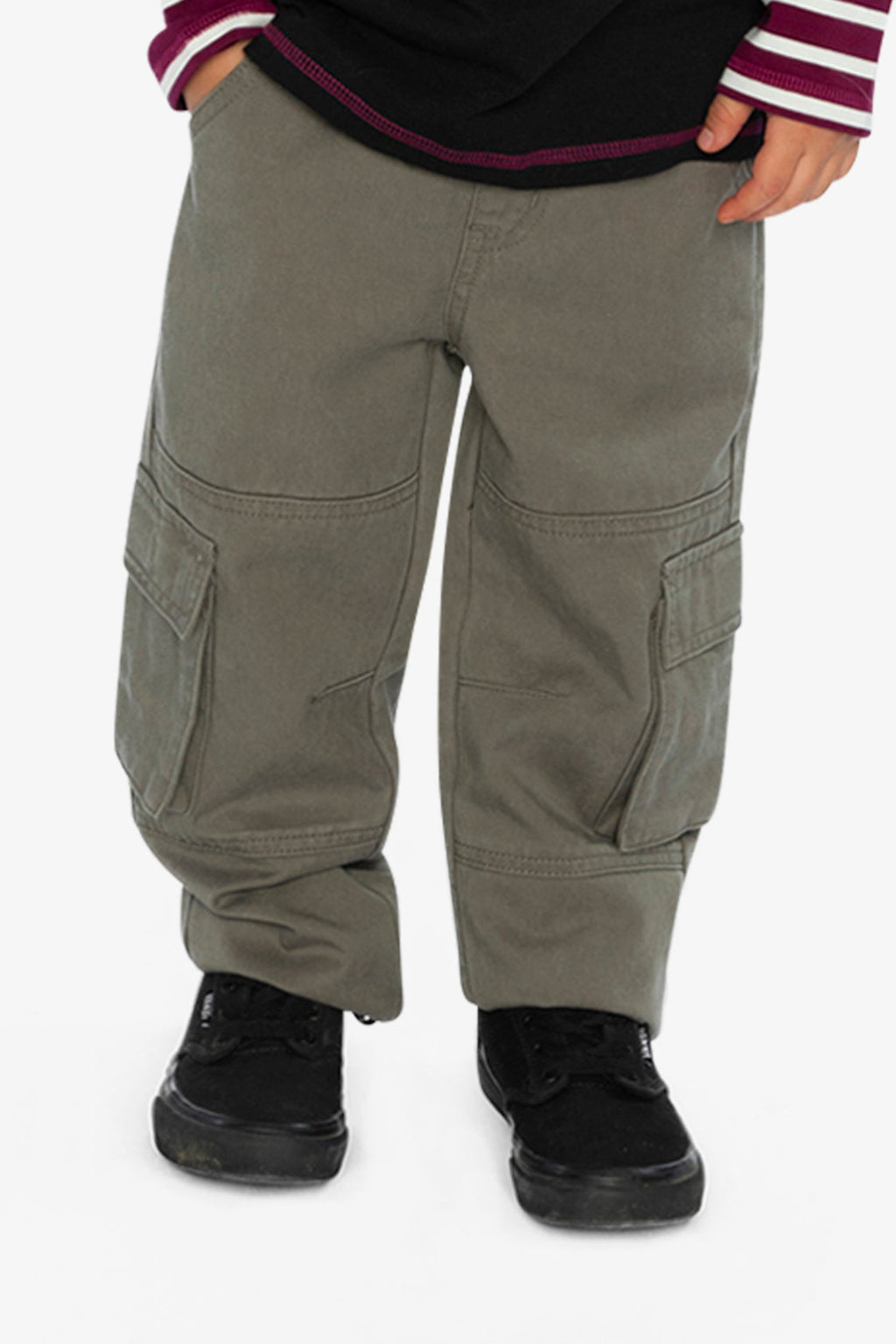 Twill Pants With Cargo Pockets Grey