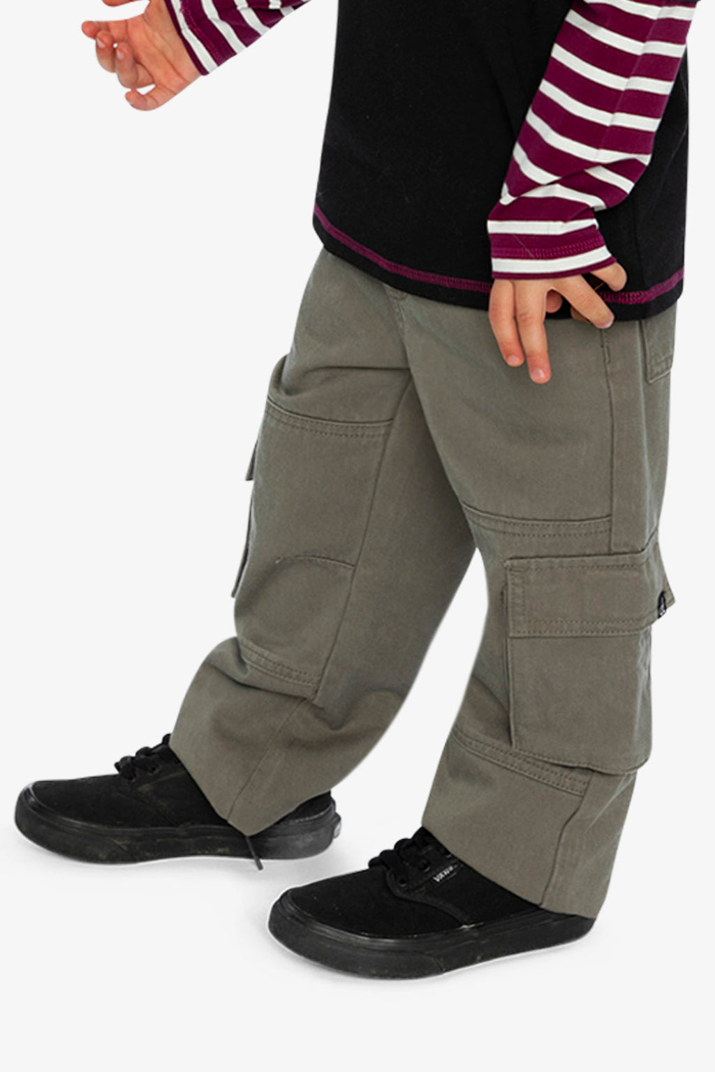 Twill Pants With Cargo Pockets Grey