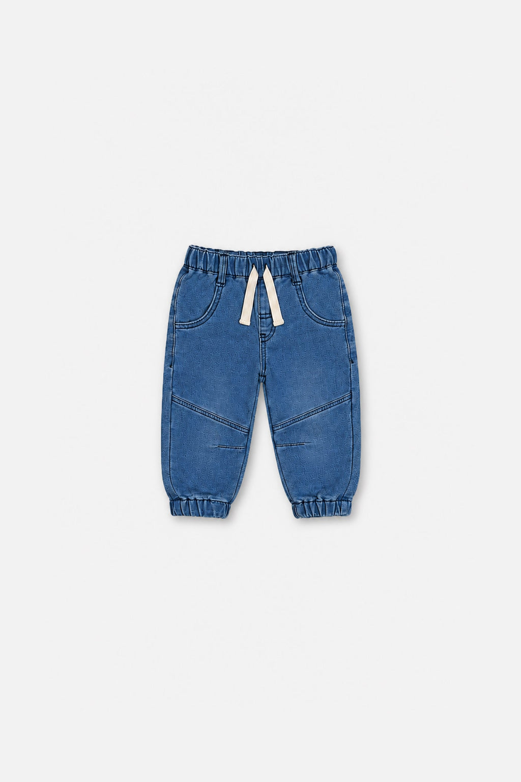 Baby French Terry Denim Jogger Pants Light Blue