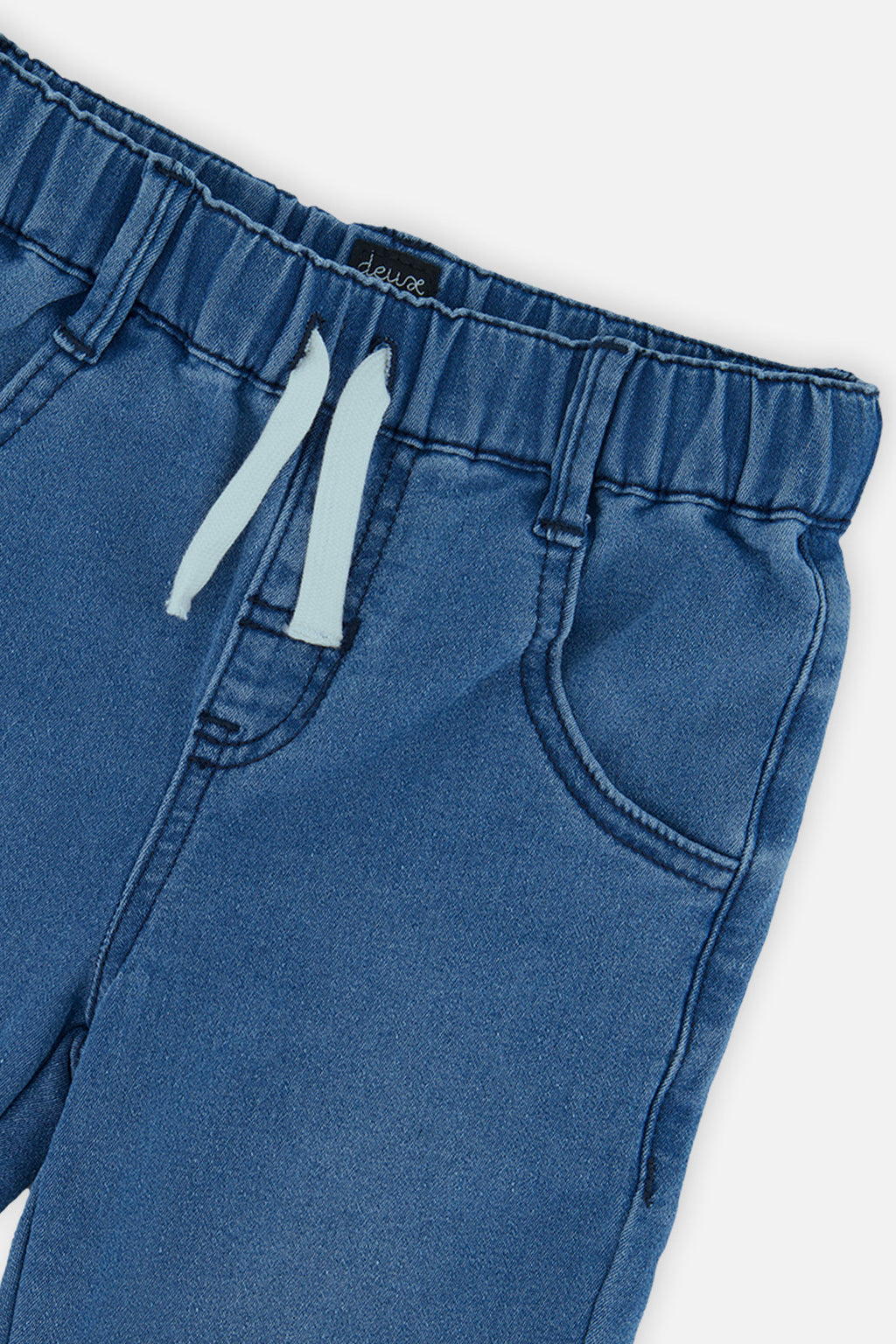 Baby French Terry Denim Jogger Pants Light Blue