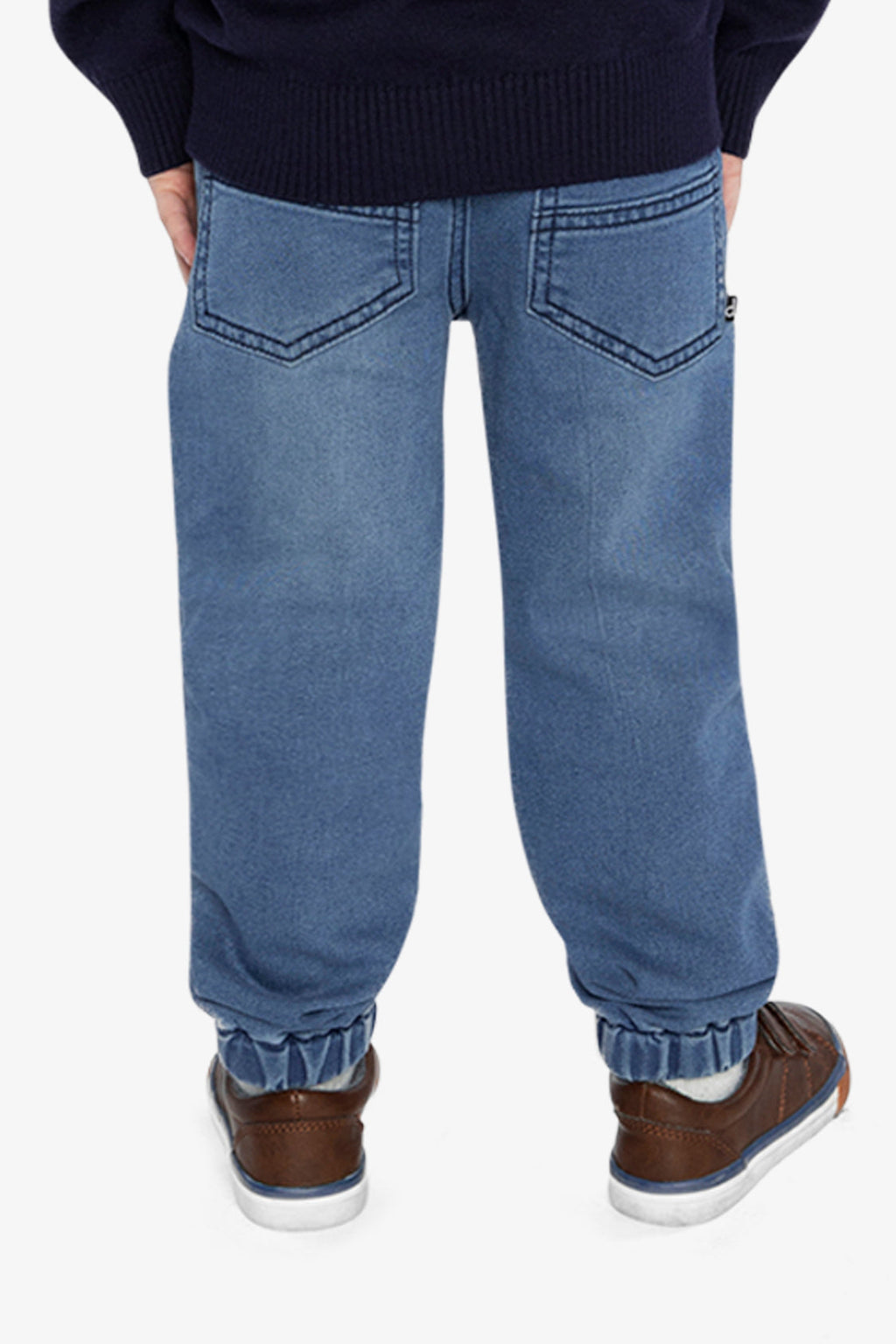 French Terry Denim Jogger Pants Light Blue