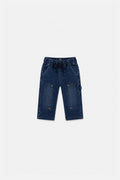Baby French Terry Denim Pants Navy Blue