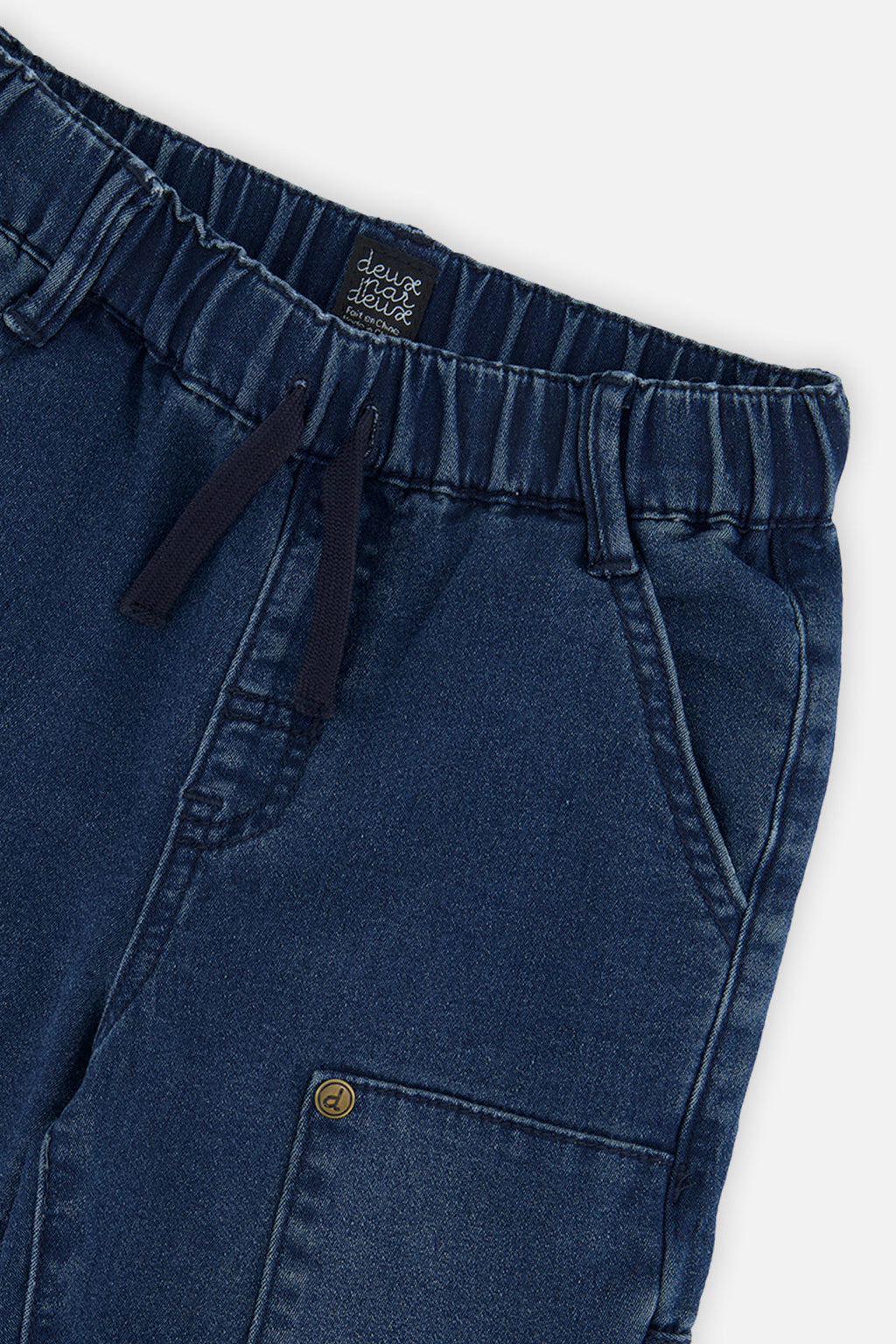 Baby French Terry Denim Pants Navy Blue