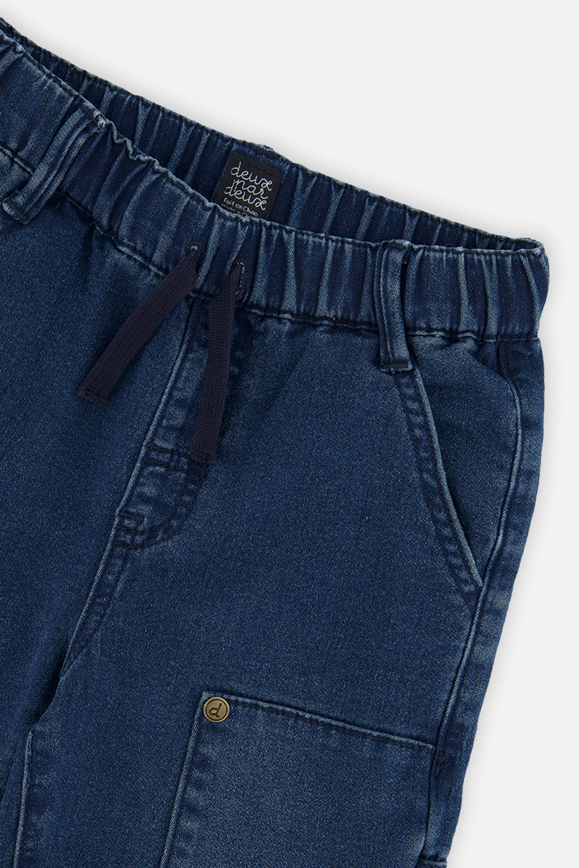 Baby French Terry Denim Pants Navy Blue