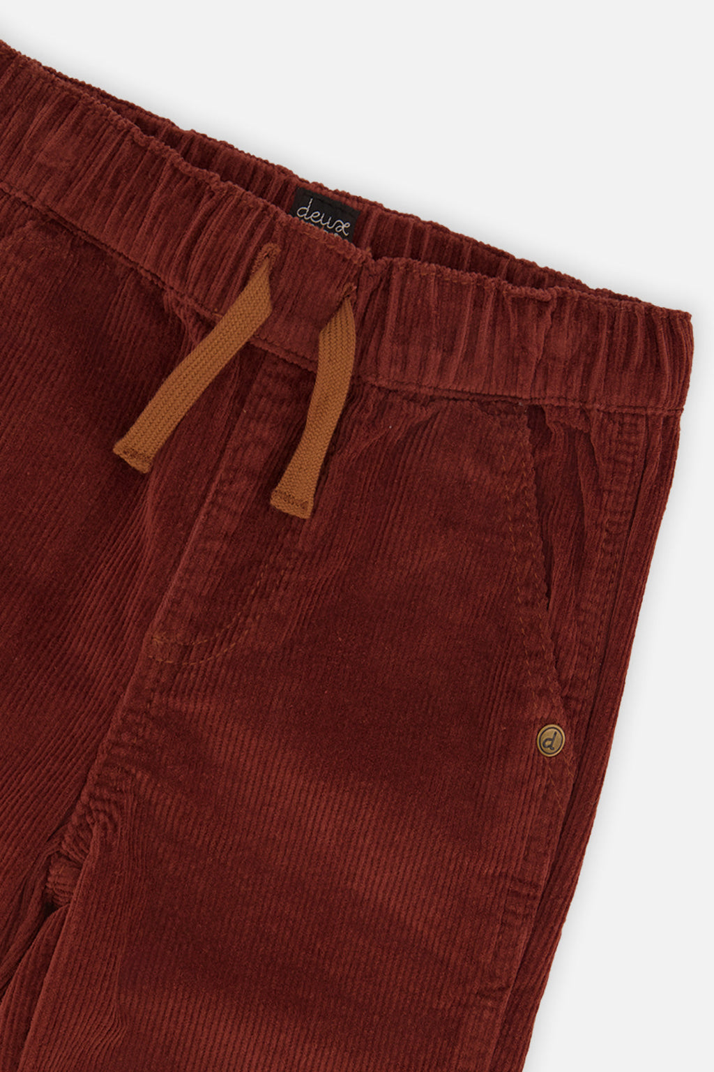 Baby Stretch Corduroy Pants With Cargo Pocket Reddish-Brown