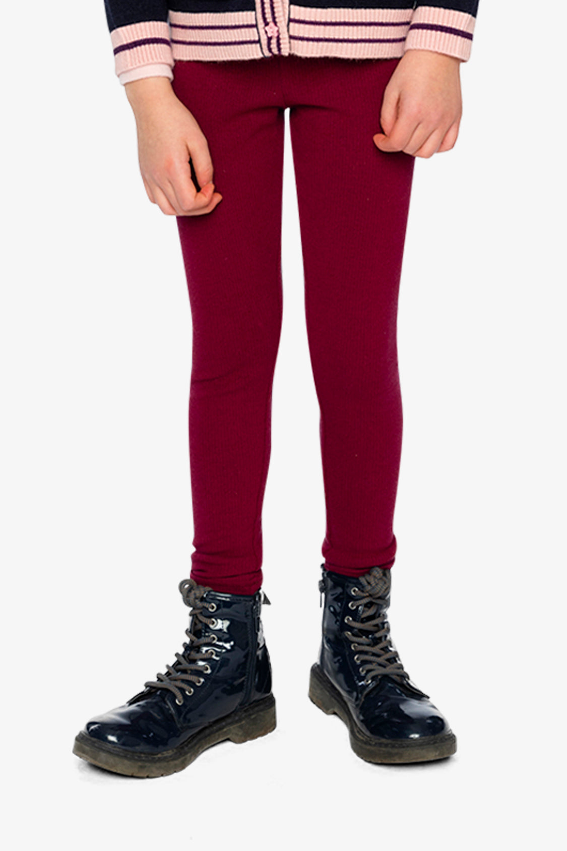 Rib Leggings Reddish-Brown
