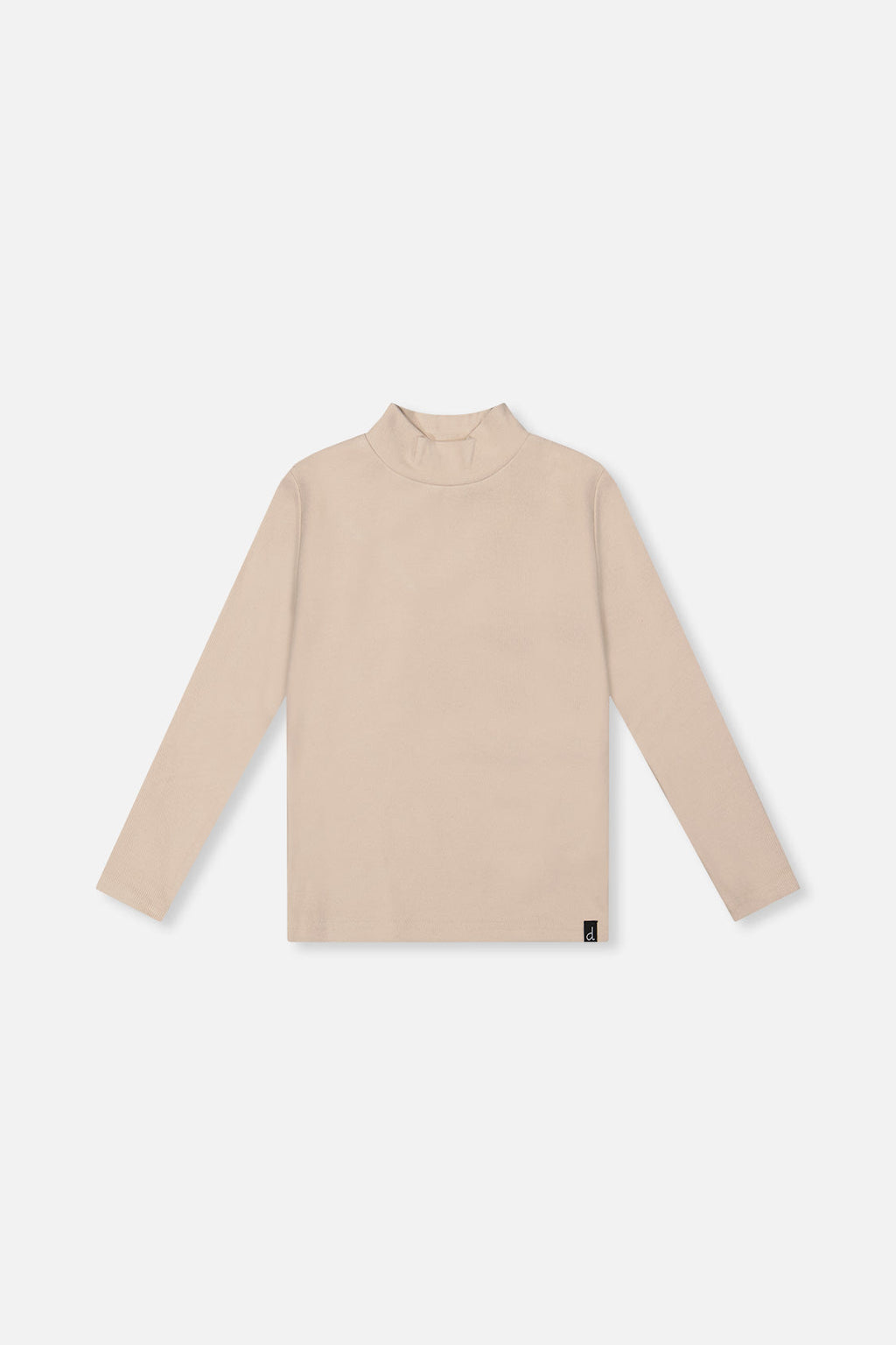 Brushed Rib Mock Neck Top Beige
