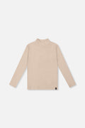 Brushed Rib Mock Neck Top Beige