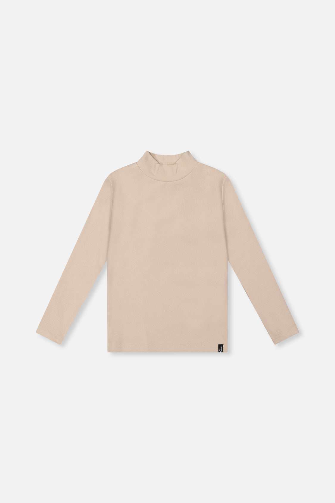 Brushed Rib Mock Neck Top Beige