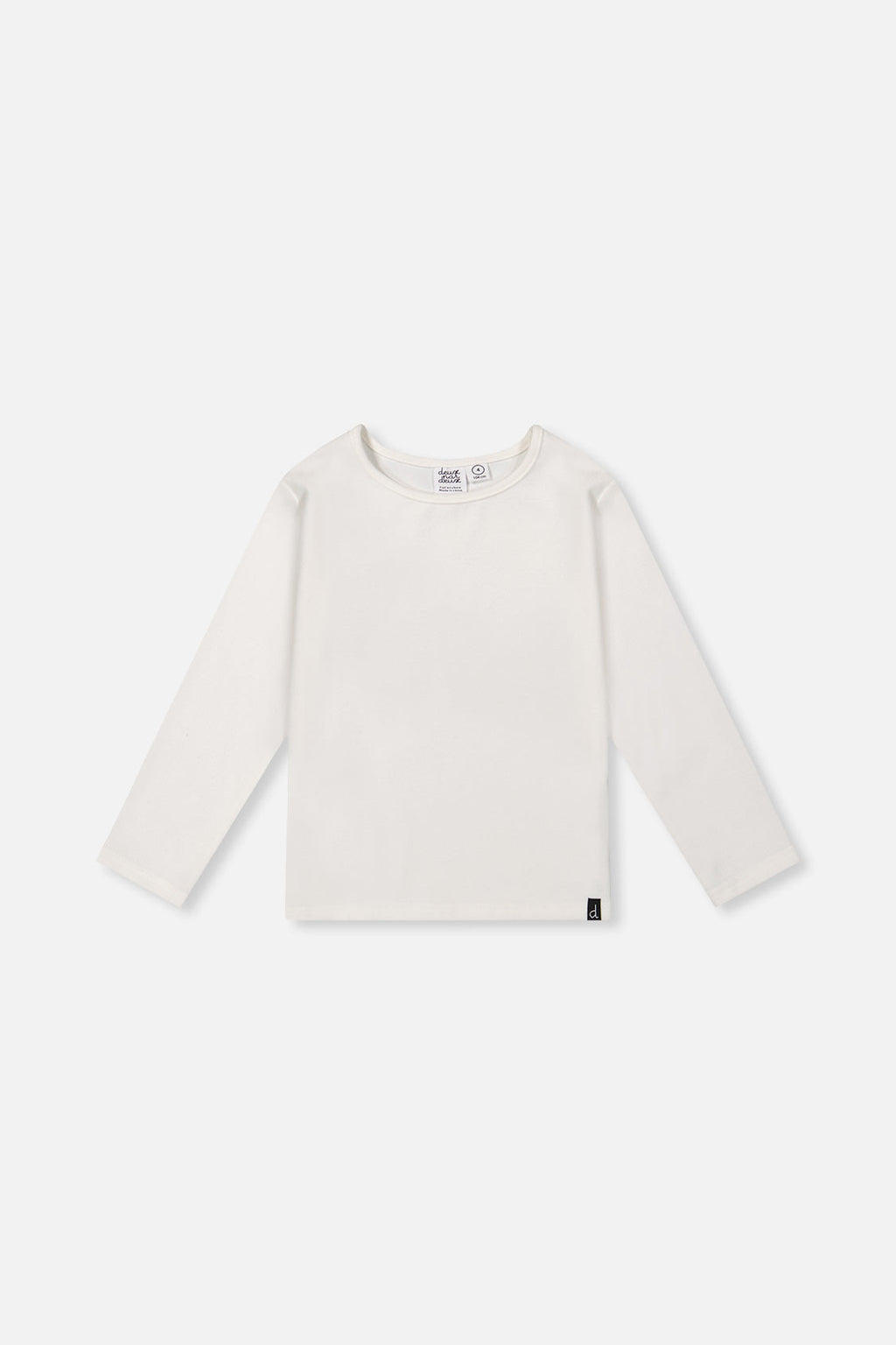 Brushed Rib Crew Neck Top Off-White