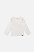 Brushed Rib Crew Neck Top Off-White