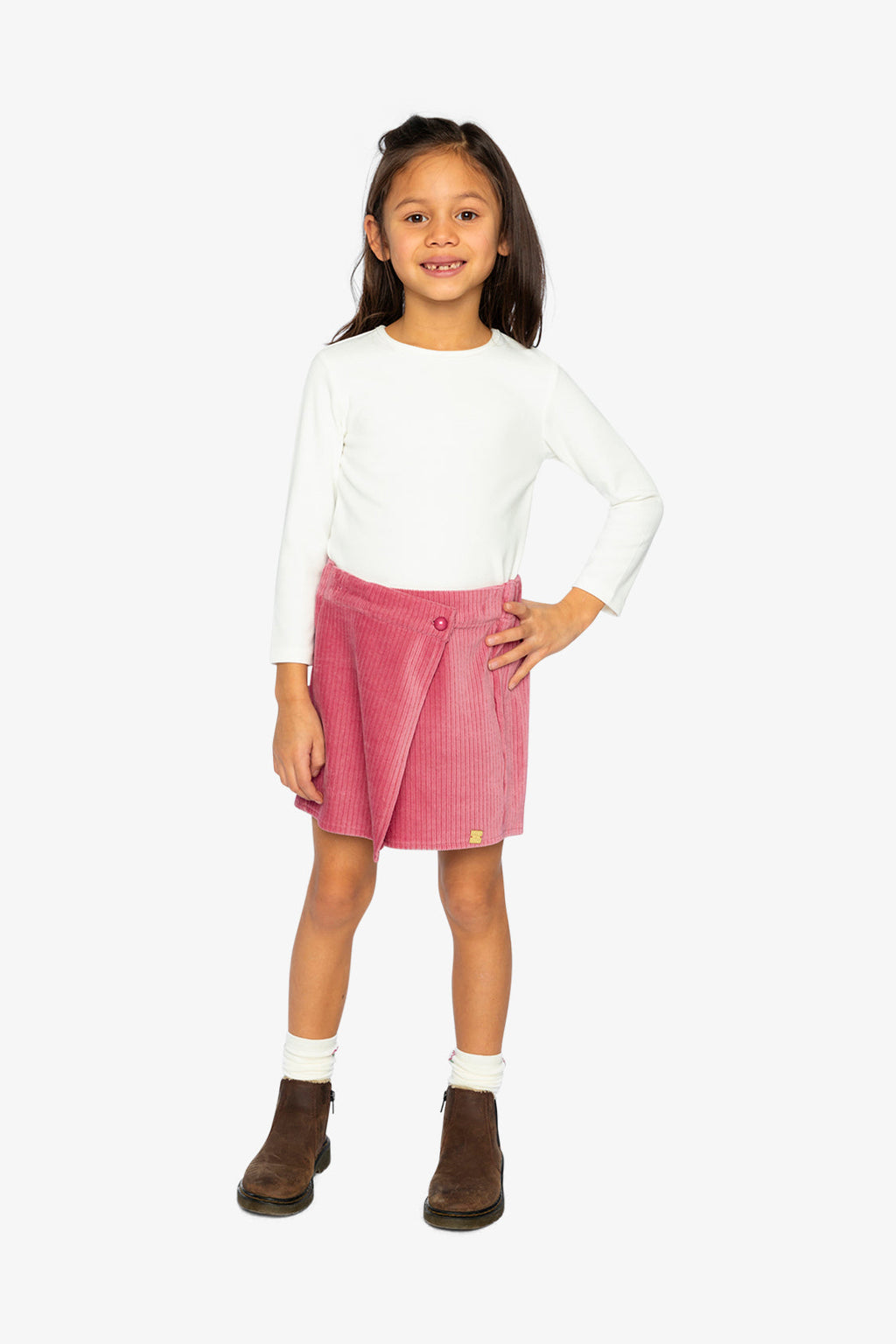 Brushed Rib Crew Neck Top Off-White