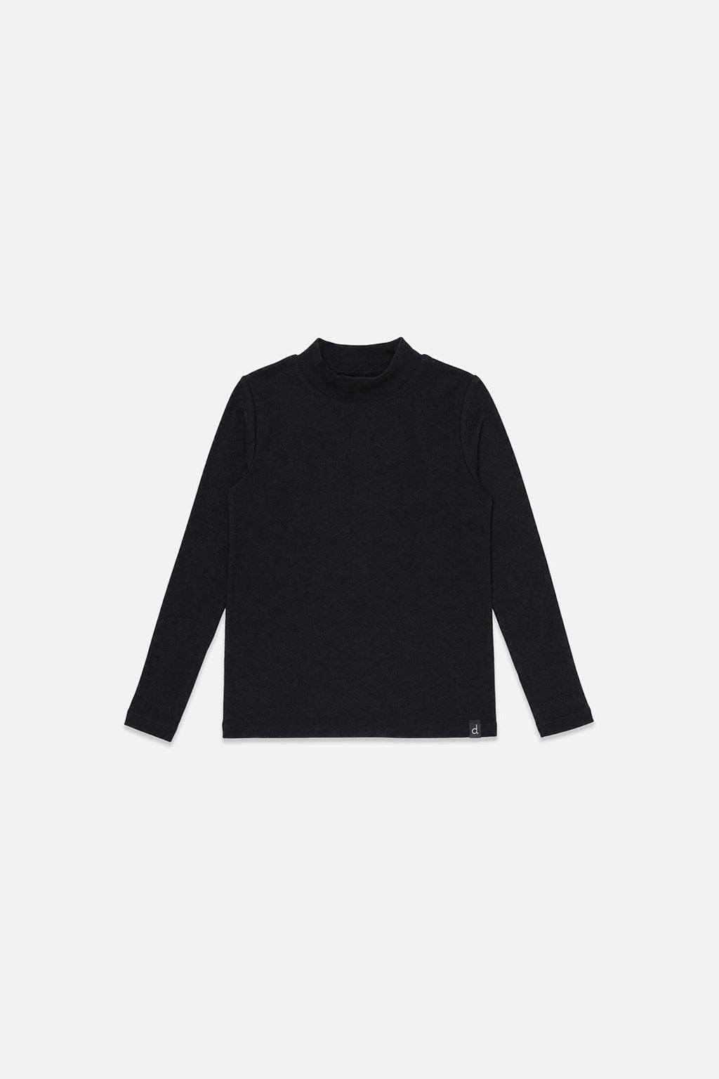 Brushed Rib Crew Neck Top Black
