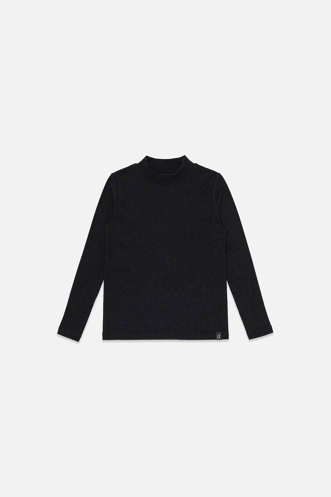 Brushed Rib Crew Neck Top Black