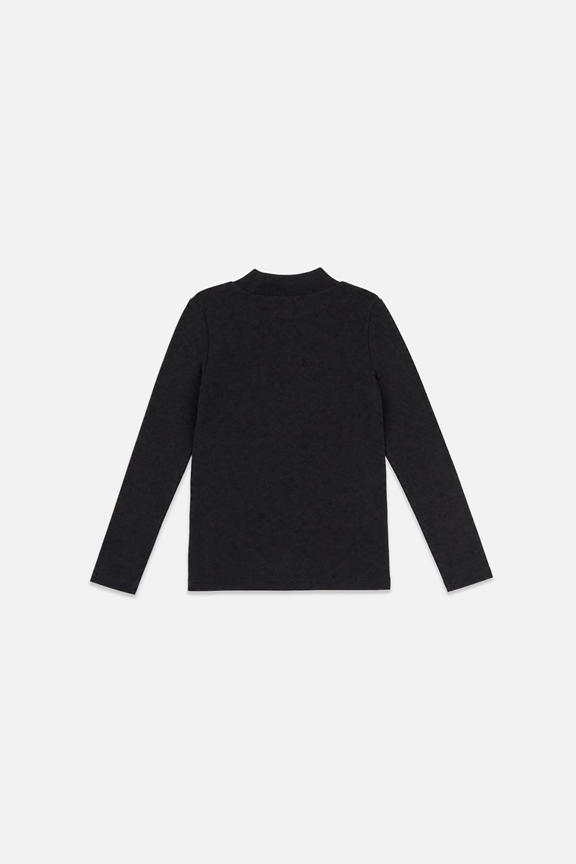 Brushed Rib Crew Neck Top Black