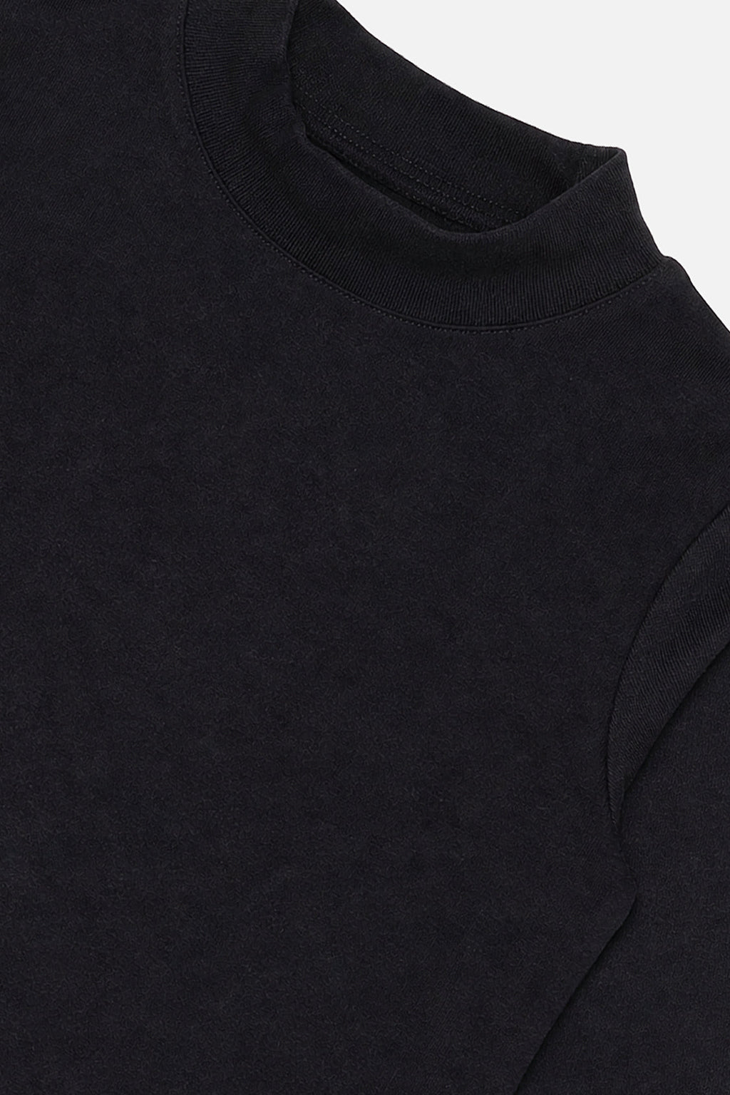 Brushed Rib Crew Neck Top Black