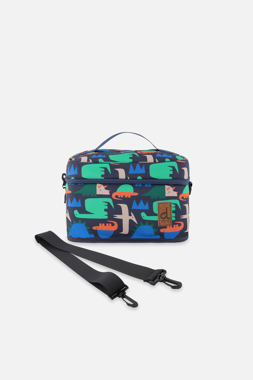 Lunch Box Navy Dinosaur Print