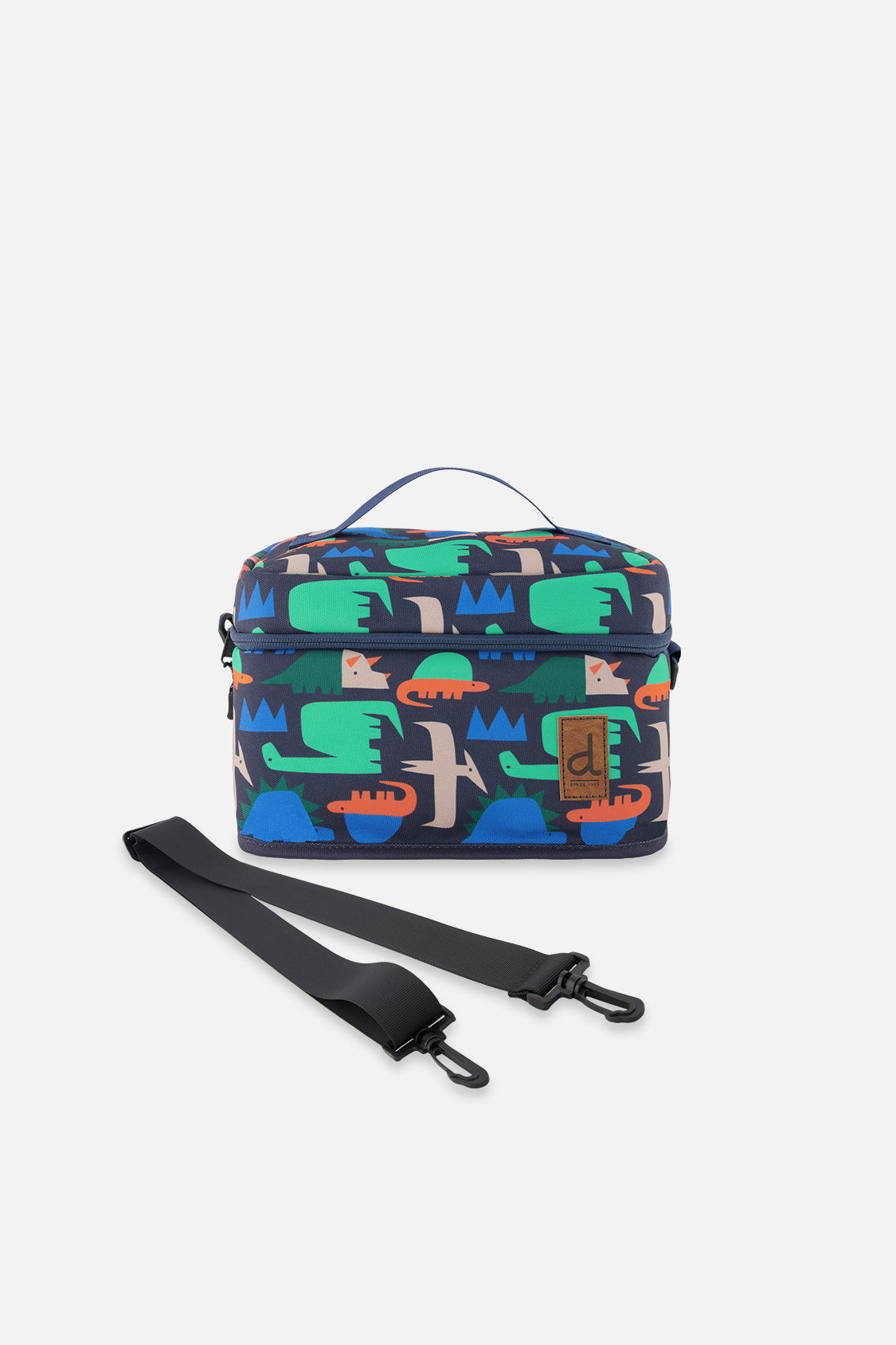 Lunch Box Navy Dinosaur Print
