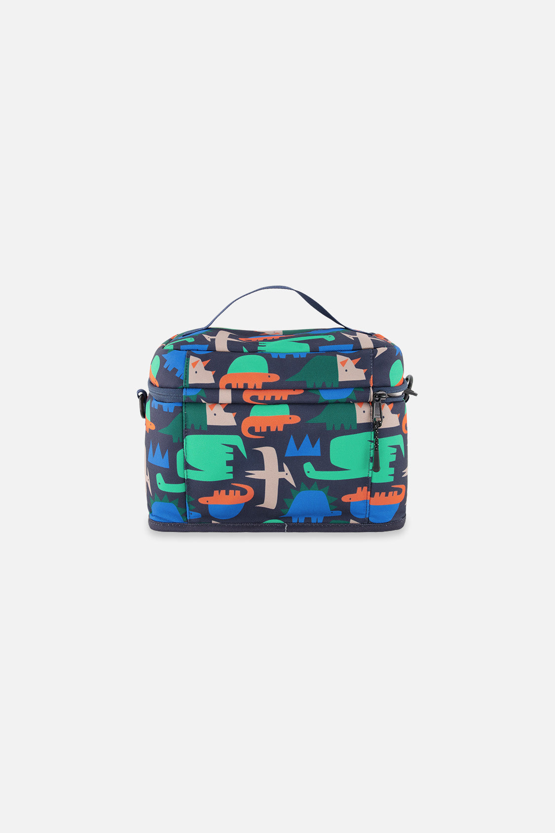 Lunch Box Navy Dinosaur Print