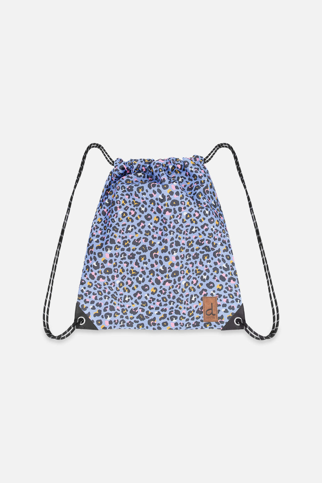 Drawstring Bag Blue Leopard Print