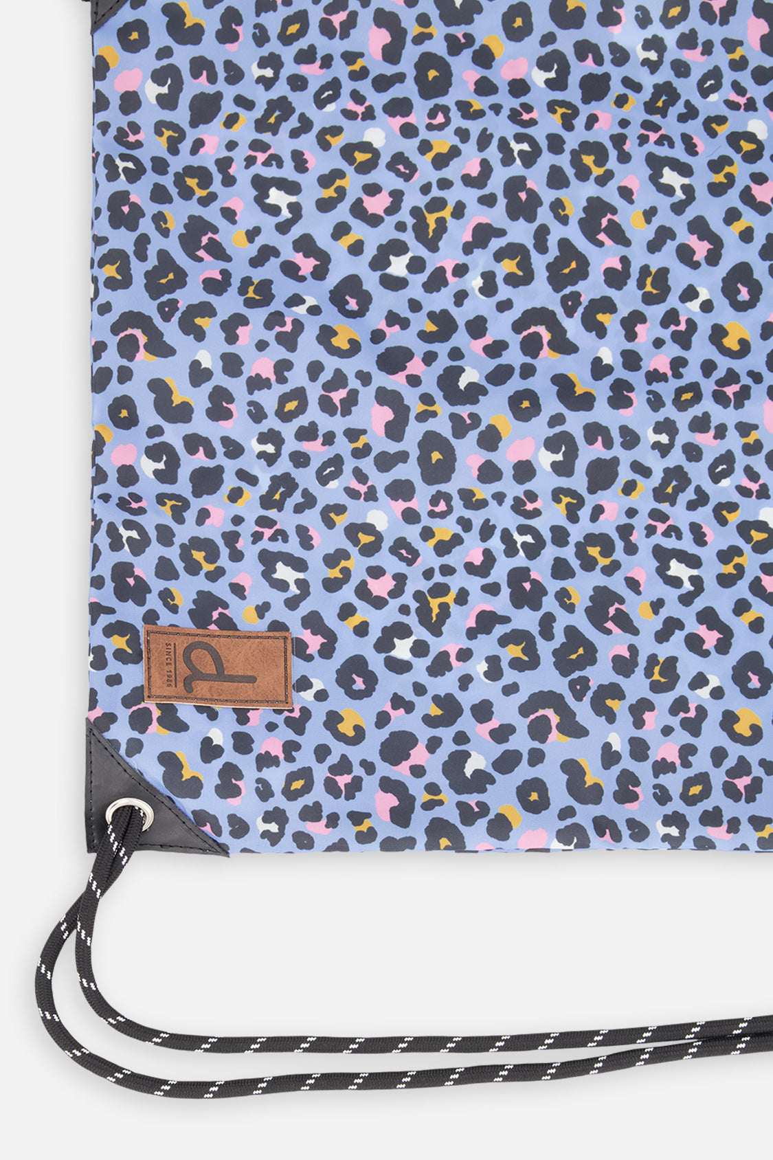 Drawstring Bag Blue Leopard Print