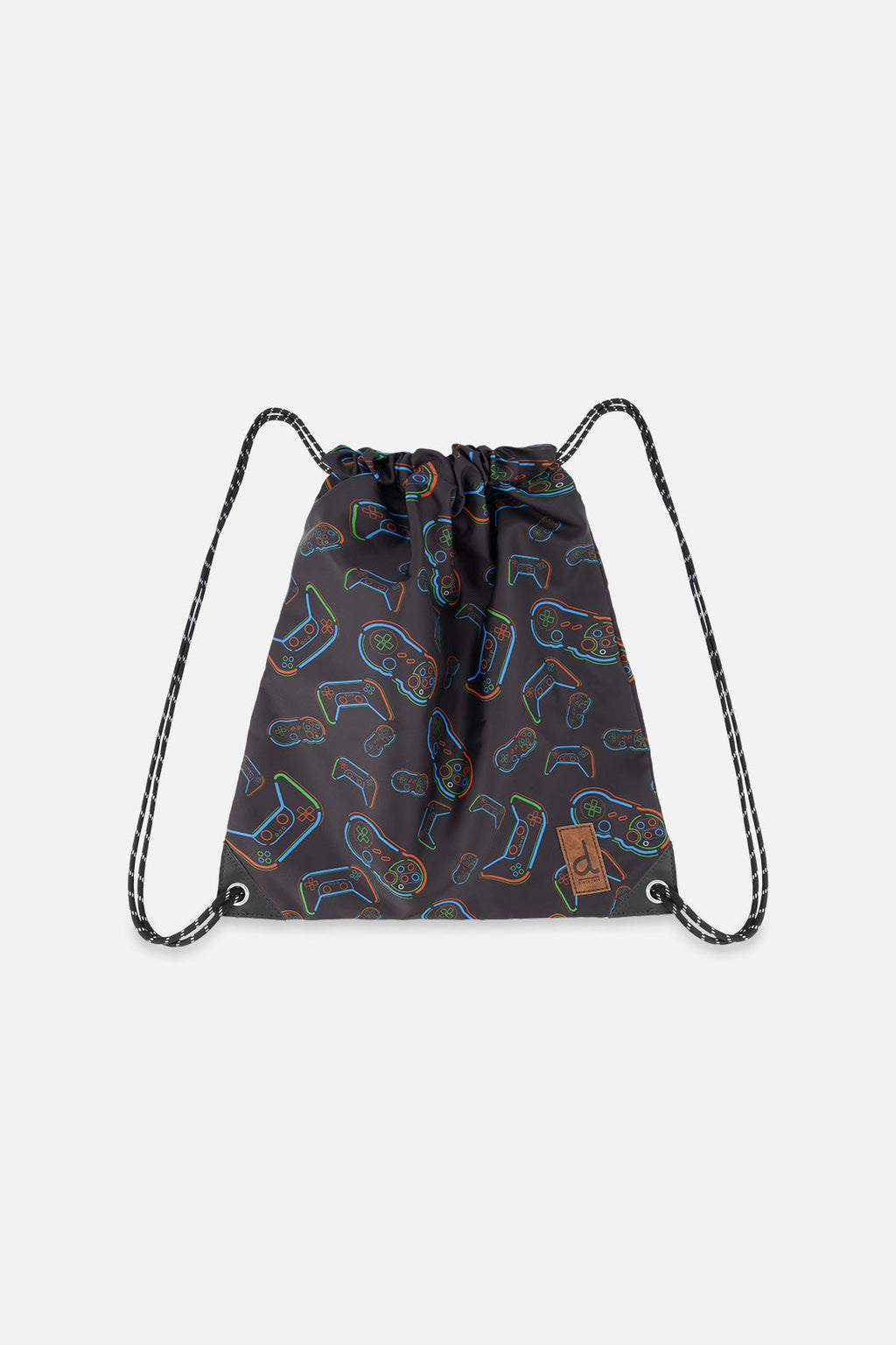 Drawstring Bag Black Printed Controller