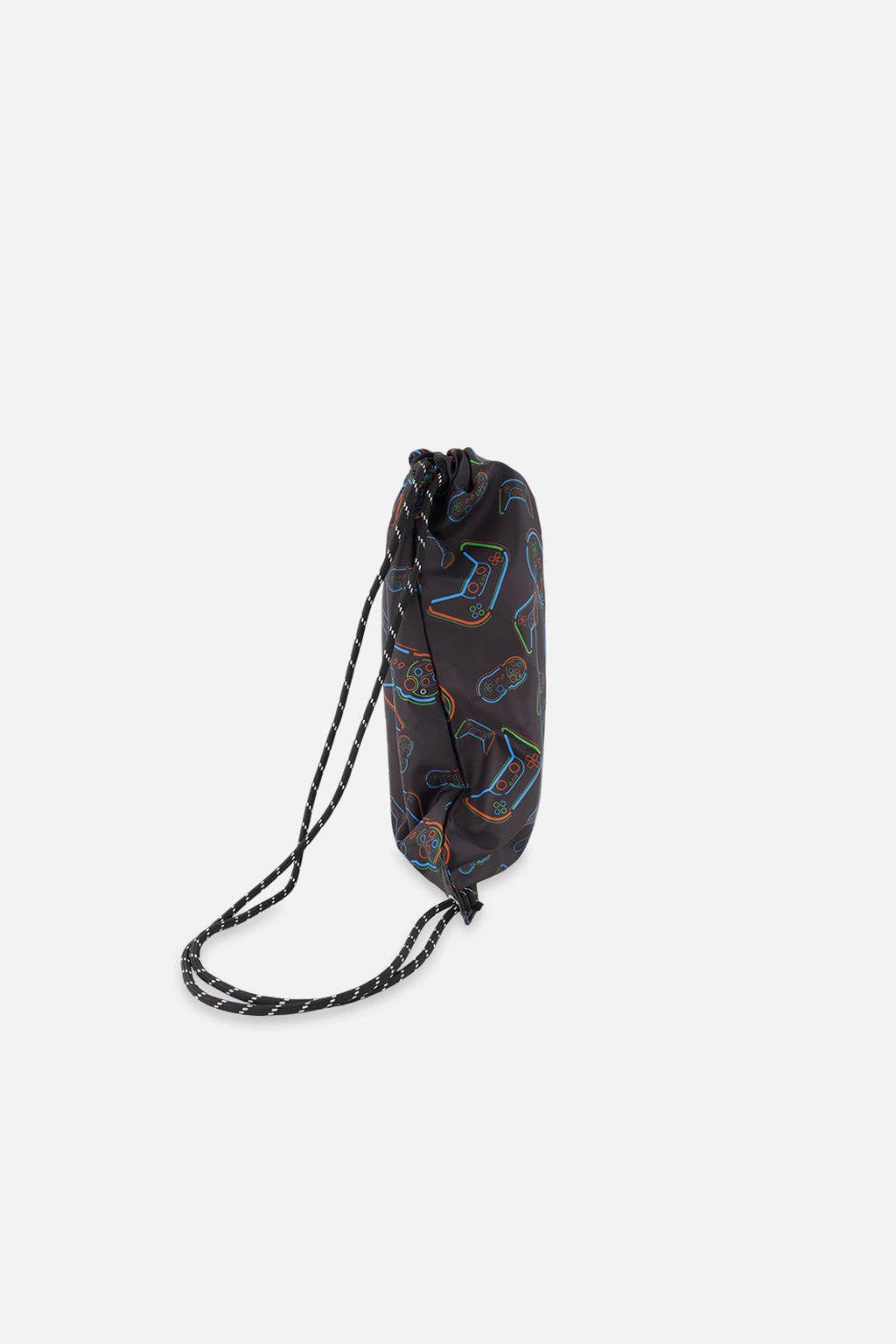 Drawstring Bag Black Printed Controller