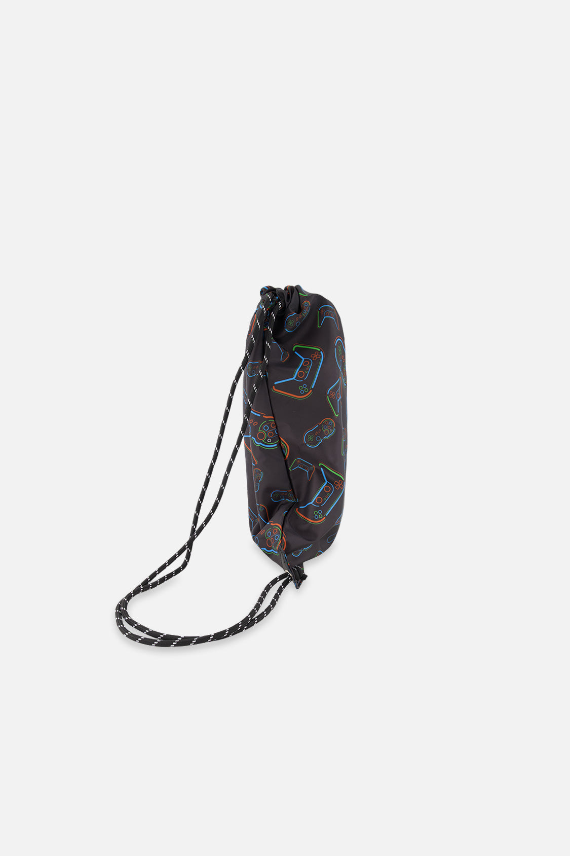 Drawstring Bag Black Printed Controller