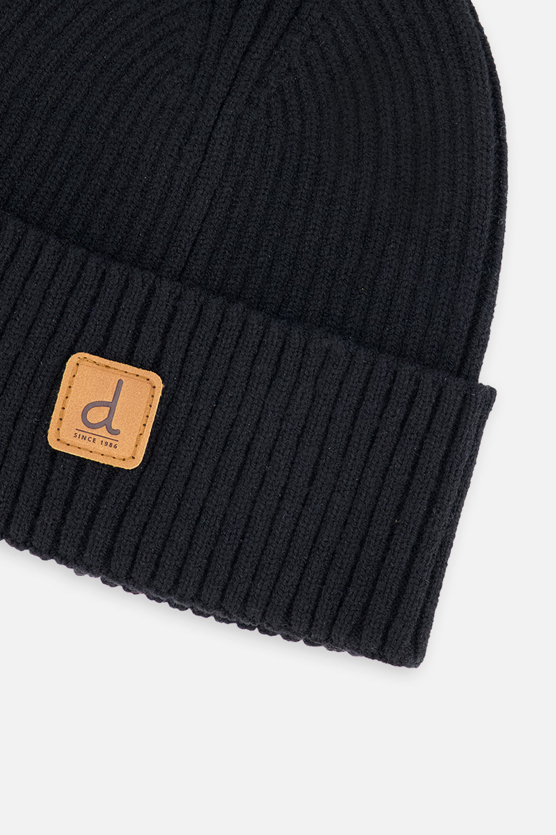 Ribbed Knit Hat Black