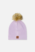 Baby Jersey Hat With Pompom Lavender