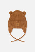 Baby Knit Hat With Strings Brown Sugar