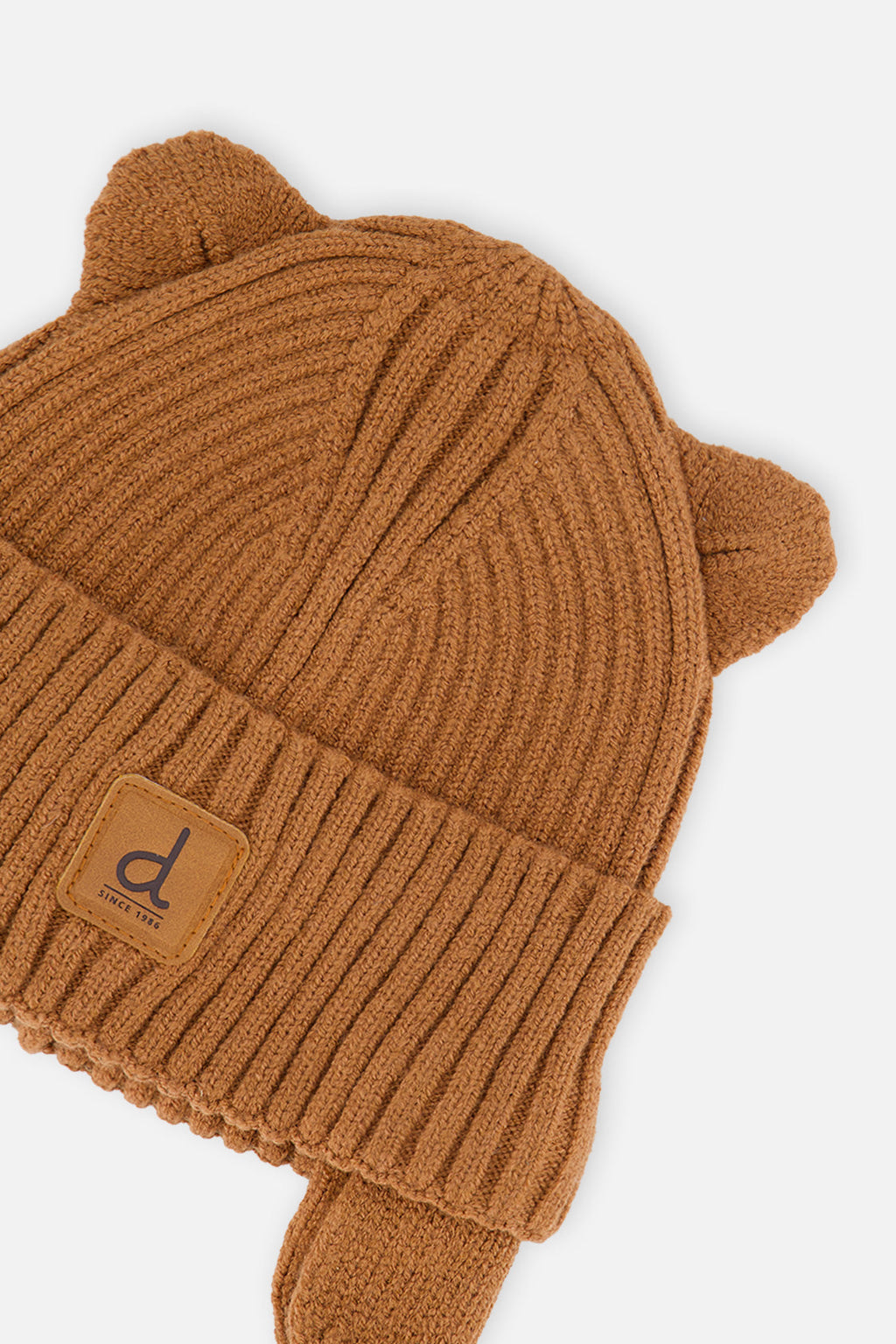 Baby Knit Hat With Strings Brown Sugar