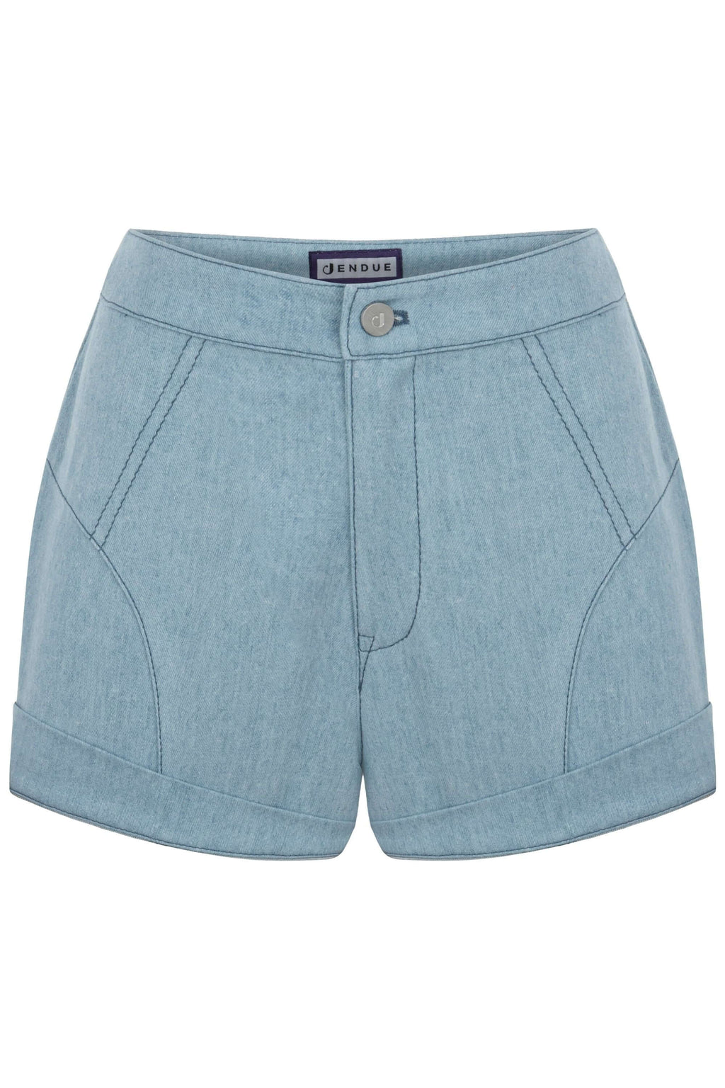 JENDUE Marvel Denim Shorts - Light Wash High-Waist