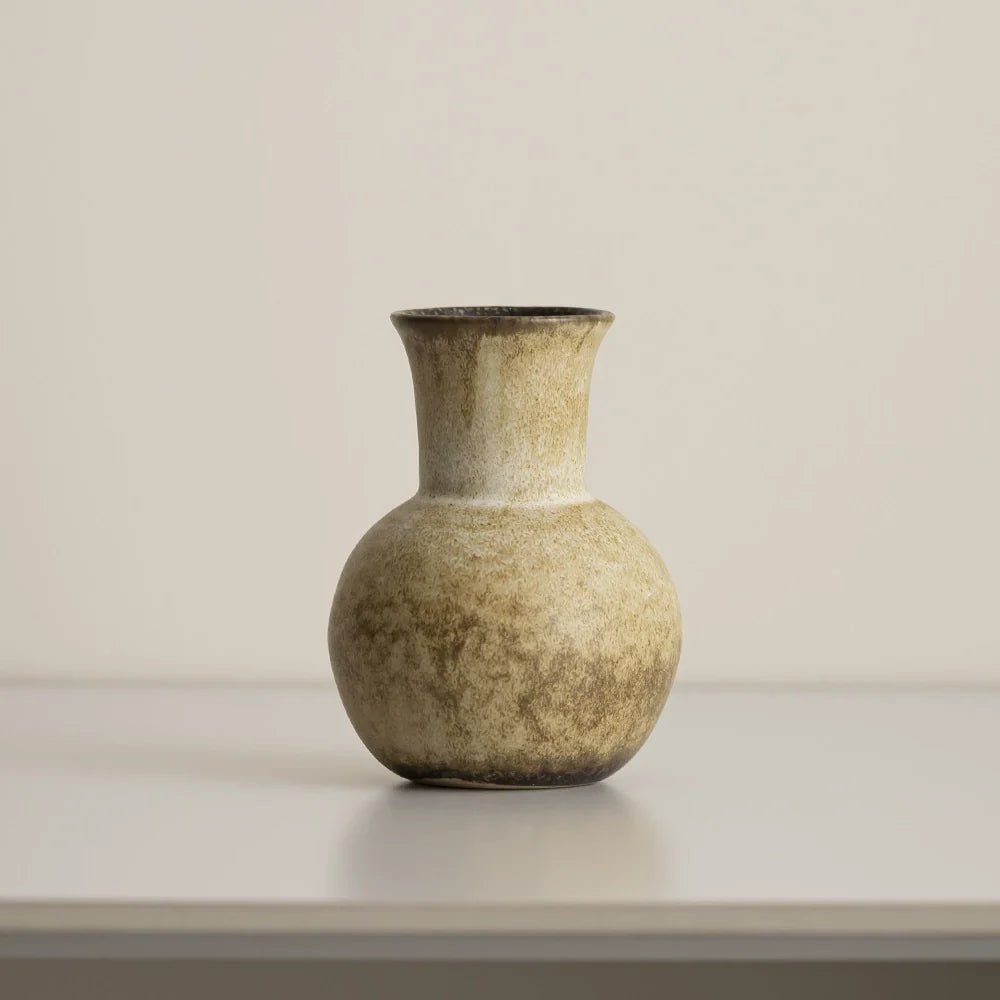 Japanese-Style Kiln-Changed Ceramic Vase – Retro Flower Arrangement Ornament