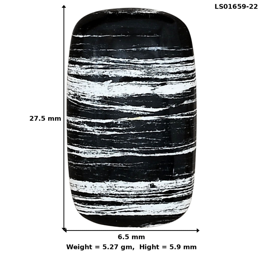 Silver Leaf Obsidian 27.5x6.5x5.9 mm Baguette Gemstone LS01659-22