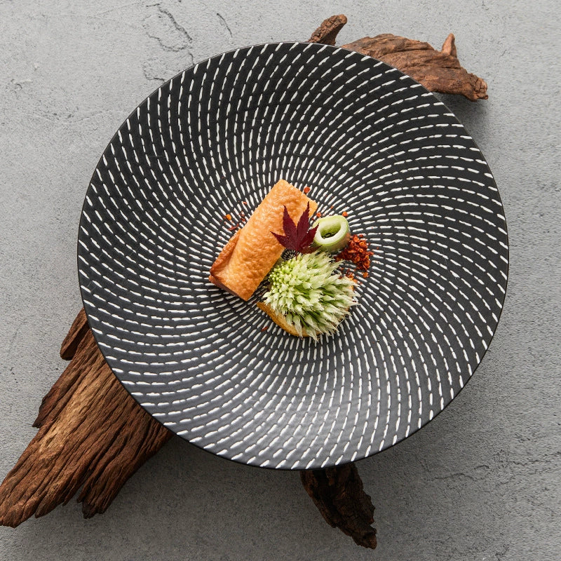 Meteor Shower Ceramic Plate - Elegant Light Luxury Round Dinner and Salad Plate