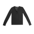 Superfine Wool Henley Sweater (Black)