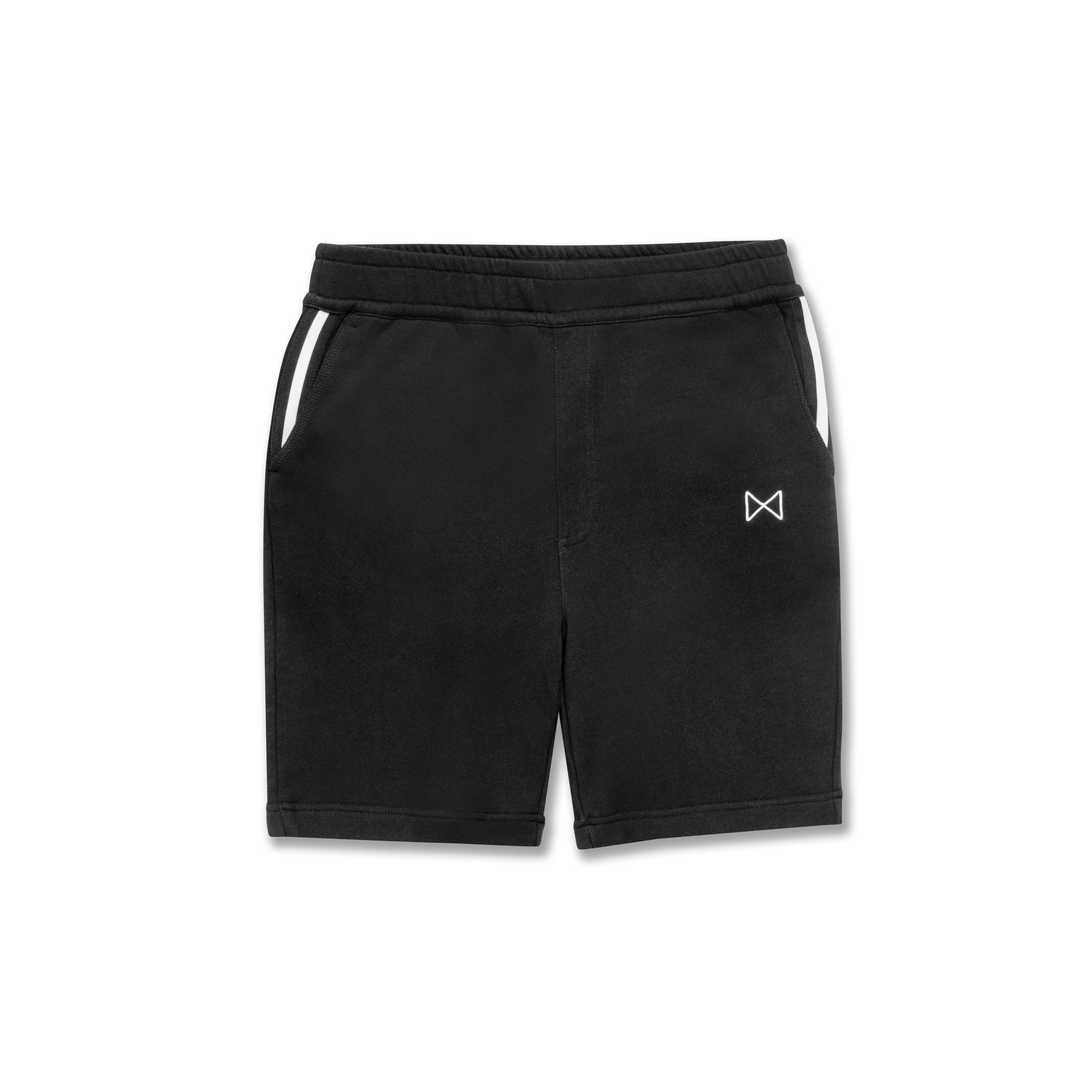 Knit Sweat Short With Pocket Stripe Detail (Black)