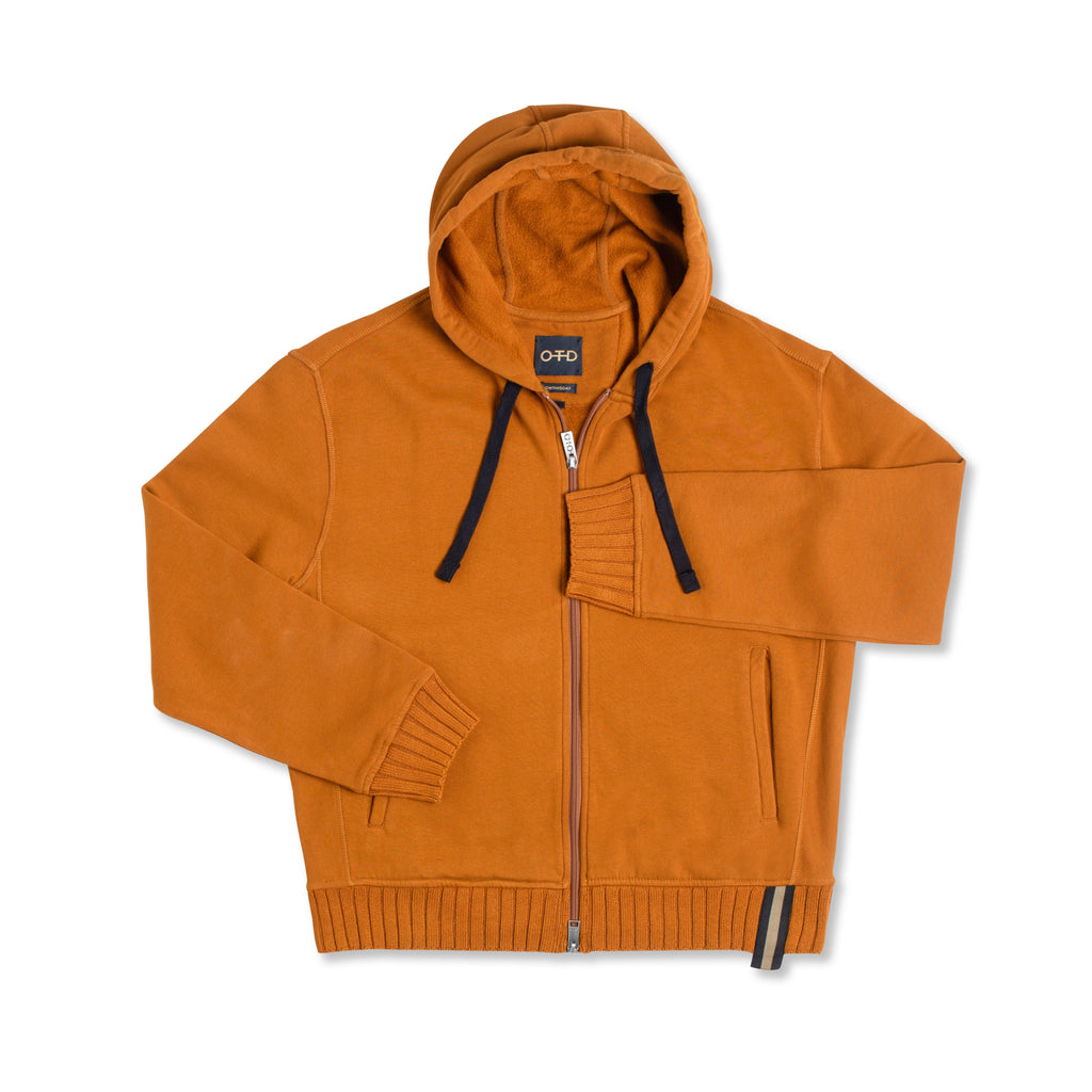 Brushed French Terry Zipped Hoodie (Copper)