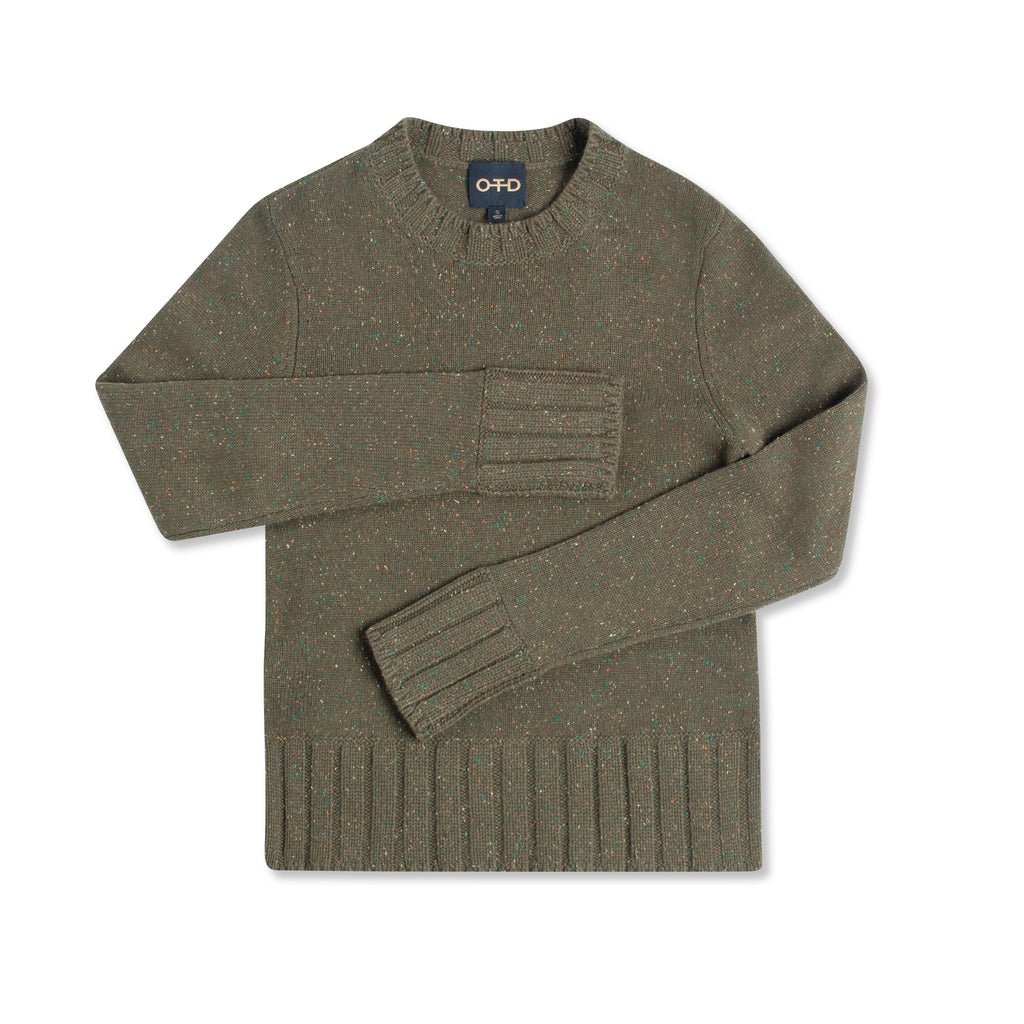 Cashmere-Blend Crewneck Sweater (Dark Olive)