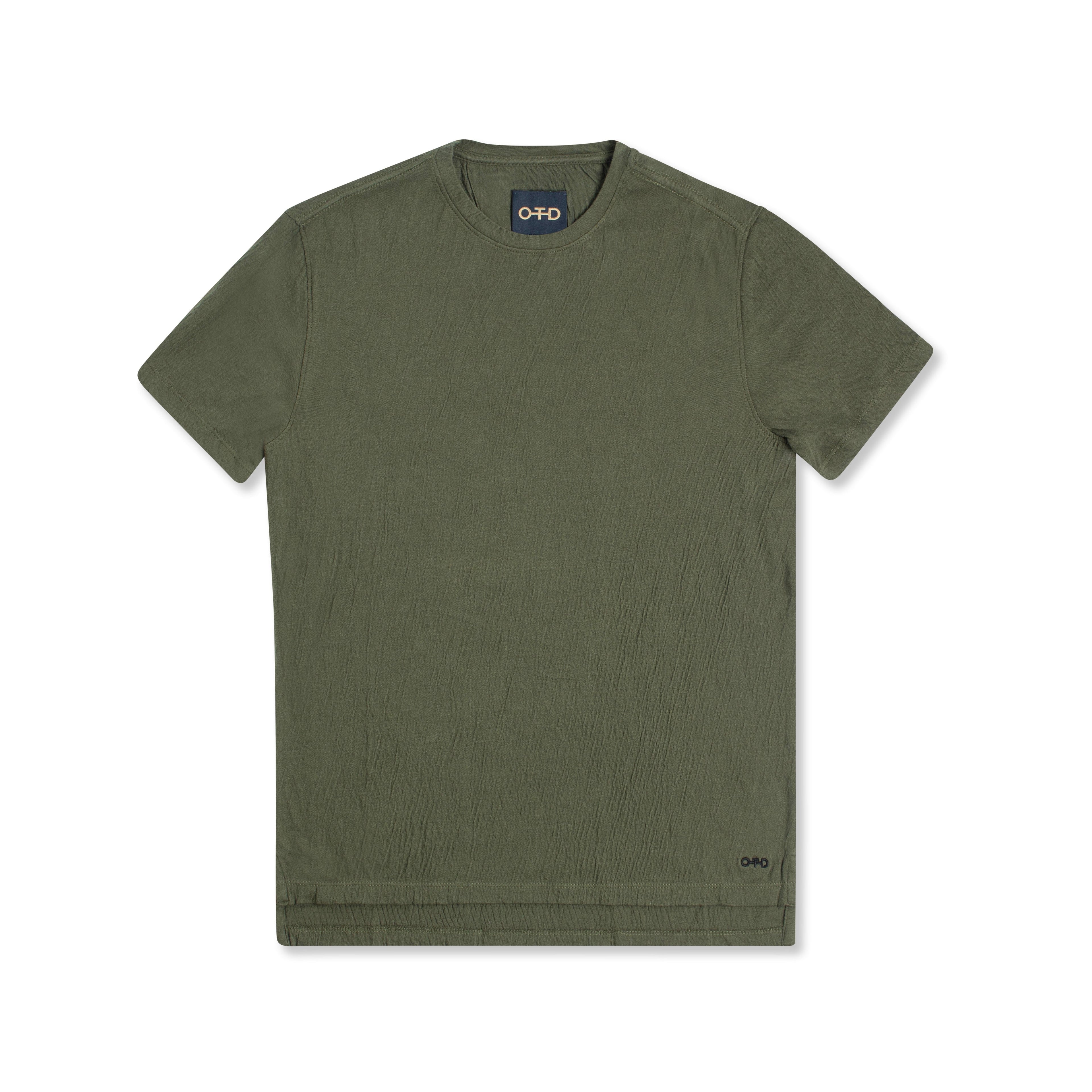 Crewneck Knit Tee (Dark Olive)