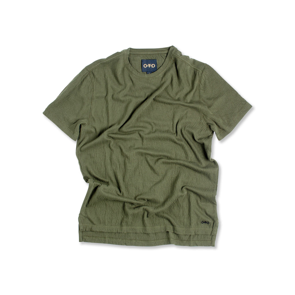 Crewneck Knit Tee (Dark Olive)