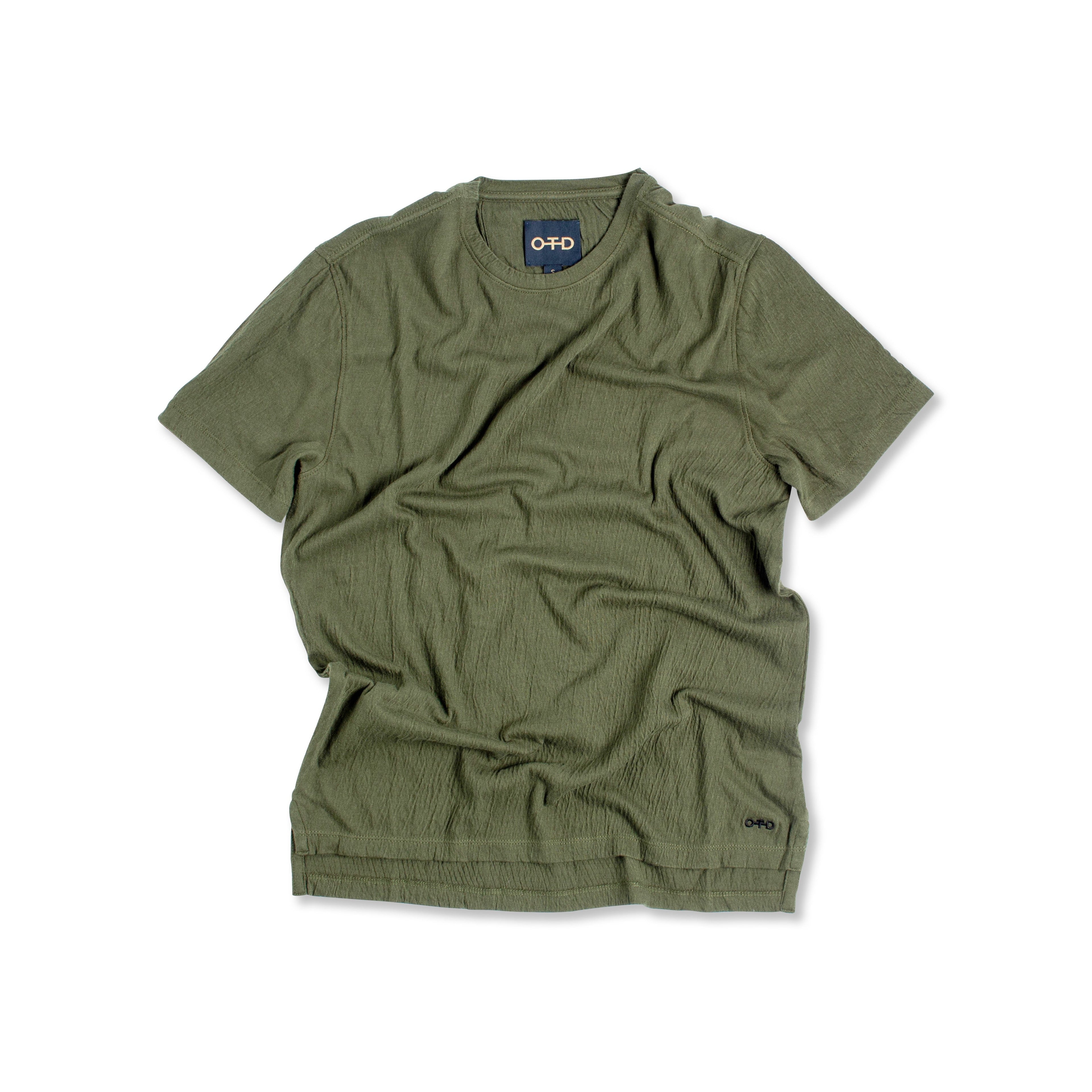 Crewneck Knit Tee (Dark Olive)